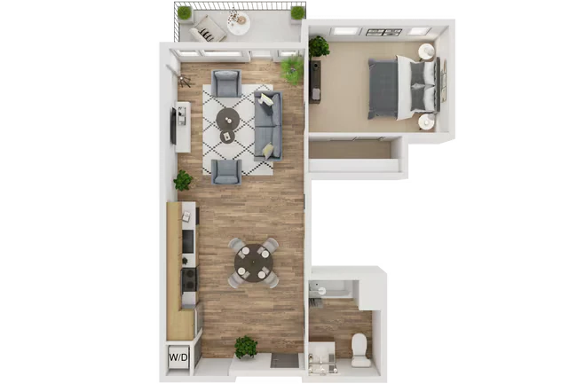 1 Bed, 1 Bath 0603 floor plan
